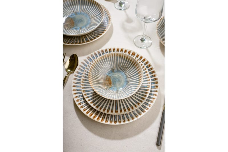 Spisesett (24 deler) Harrowen Flerfarget - Multifarget - Servering & borddekking - Tallerkener - Tallerkensett