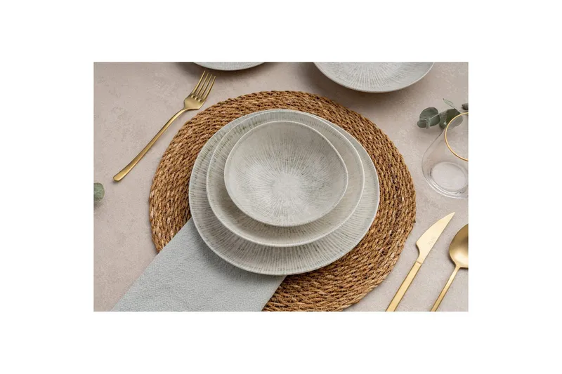 Spisesett (24 deler) Sylreth Flerfarget - Multifarget - Servering & borddekking - Tallerkener - Tallerkensett