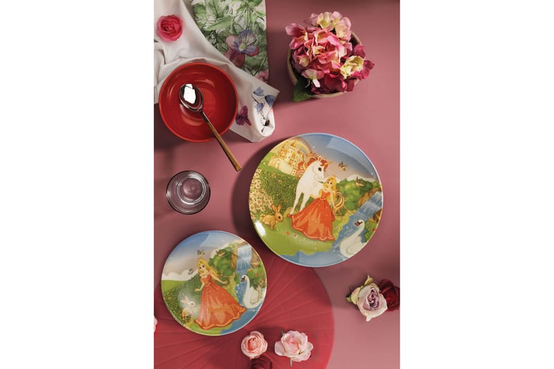 Tallerkensett 3-pk, Flerfarget