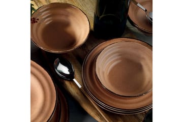 Tallerkensett Adine 24 Deler - Porselen/Lyserosa - Servering & borddekking - Tallerkener - Tallerkensett