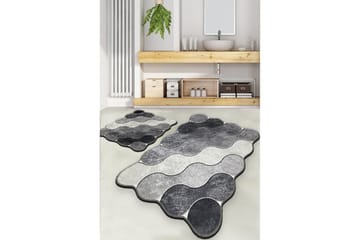 Badenaromsmattesett (2 deler) Sirkel Grå / Lys Grå / Hvit - Grå / Lys Grå / Hvit - Tekstiler & tepper - Baderomstekstiler