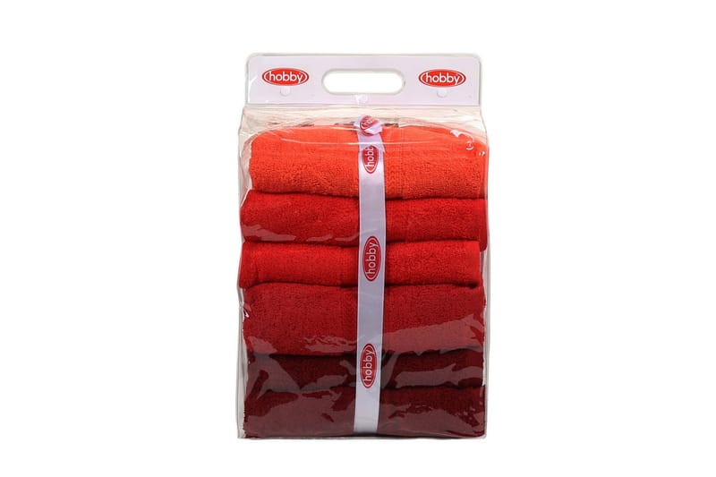 Badehåndkle Hobby 70x140 cm 2-pk - Oransje/Rød/Rosa - Baderomstekstiler - Håndklær og badehåndkle - Stort badelaken