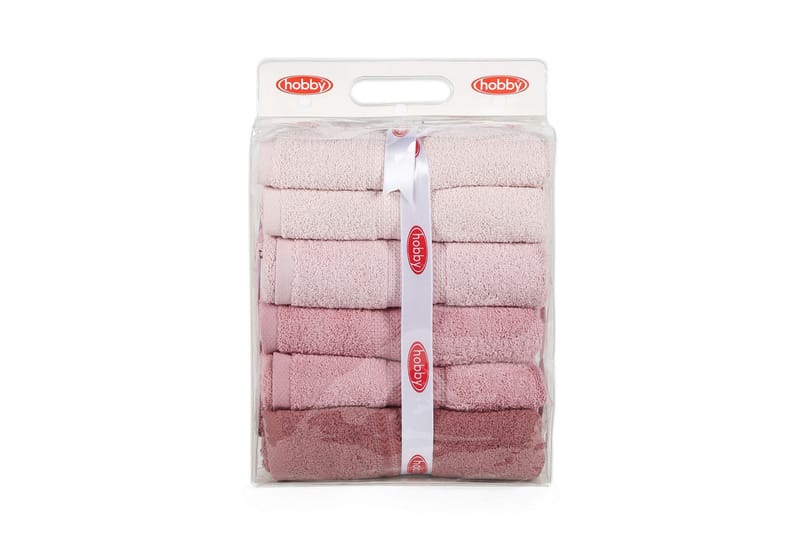 Badehåndkle Hobby 70x140 cm 2-pk - Rosa - Baderomstekstiler - Stort badelaken - Håndklær og badehåndkle