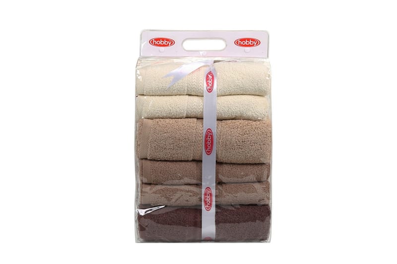 Badehåndkle Hobby 70x140 cm 2-pk - Creme/Beige/Brun - Baderomstekstiler - Stort badelaken - Håndklær og badehåndkle