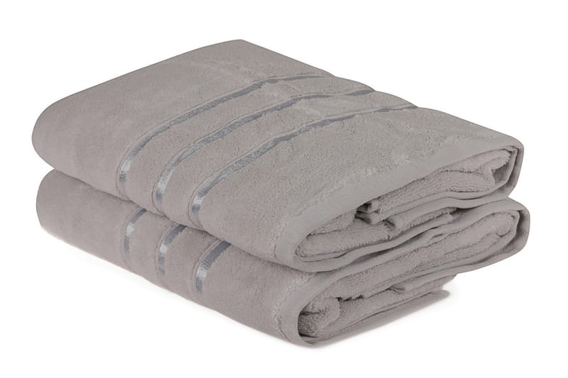 Badehåndkle Rhuddlan 2-pk - Lysegrå - Baderomstekstiler - Håndklær og badehåndkle