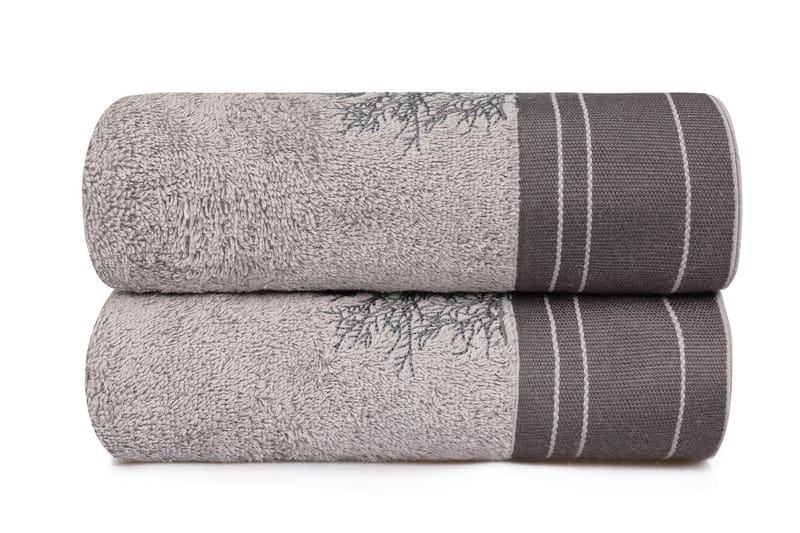 Badehåndkle Rhuddlan 2-pk - Grå/Mørkegrå - Baderomstekstiler - Håndklær og badehåndkle