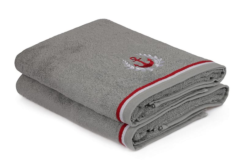 Badehåndkle Rhuddlan 2-pk - Grå - Baderomstekstiler - Håndklær og badehåndkle