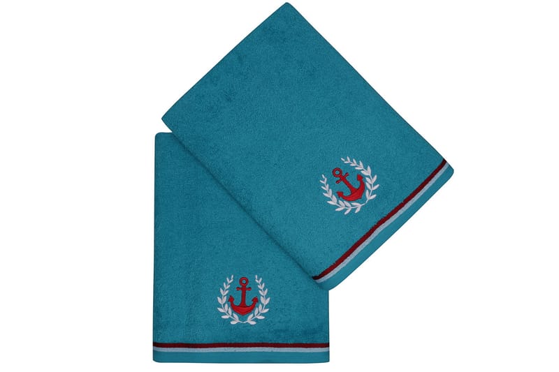 Badehåndkle Rhuddlan 2-pk - Turkis - Baderomstekstiler - Håndklær og badehåndkle