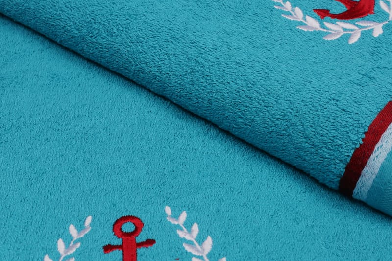 Badehåndkle Rhuddlan 2-pk - Turkis - Baderomstekstiler - Håndklær og badehåndkle