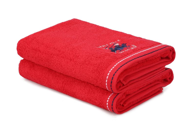 Badehåndkle Romilla 2-pk - Rød - Baderomstekstiler - Håndklær og badehåndkle
