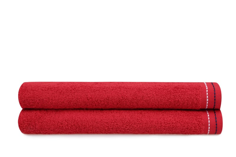 Badehåndkle Romilla 2-pk - Rød - Baderomstekstiler - Håndklær og badehåndkle