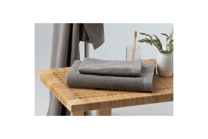 Badelaken Enzo Frotté 90 x 150 cm - Grå - Tekstiler & tepper - Baderomstekstiler