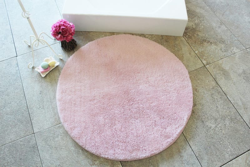 Badematte Chilai Home by Alessia 90 cm Rund - Ljusrosa - Tekstiler & tepper - Baderomstekstiler