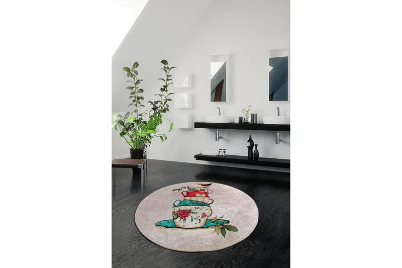 Chilai Home Badematte 100 Rund - Multi - Tekstiler & tepper - Baderomstekstiler