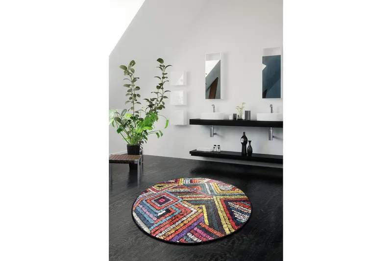 Chilai Home Badematte 100 Rund - Multi - Tekstiler & tepper - Baderomstekstiler