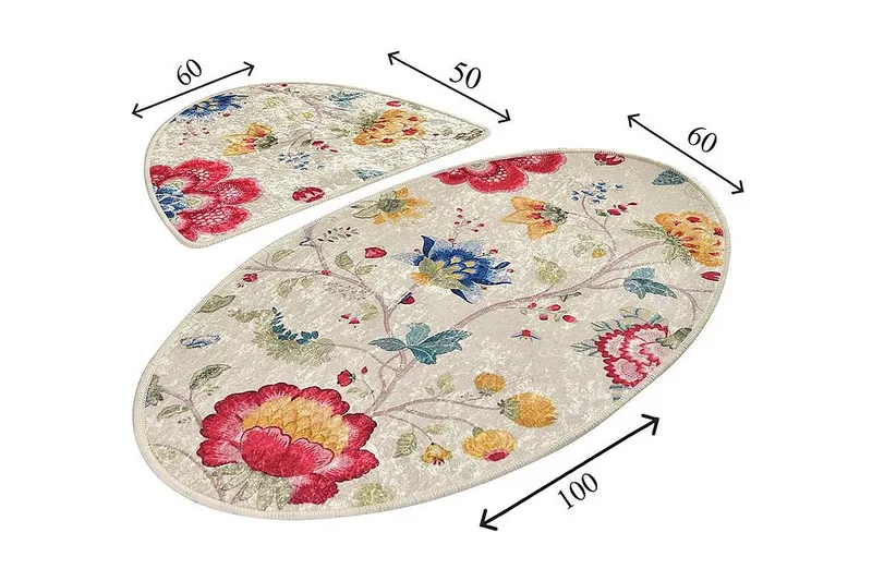 Chilai Home Badematte Sett med 2 - Multi - Tekstiler & tepper - Baderomstekstiler