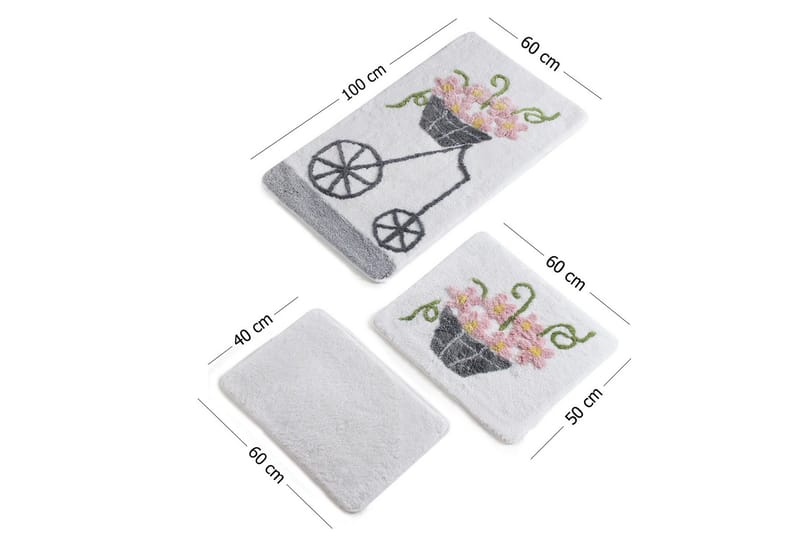 Chilai Home by Alessia Badematte Sett med 3 - Multi - Tekstiler & tepper - Baderomstekstiler