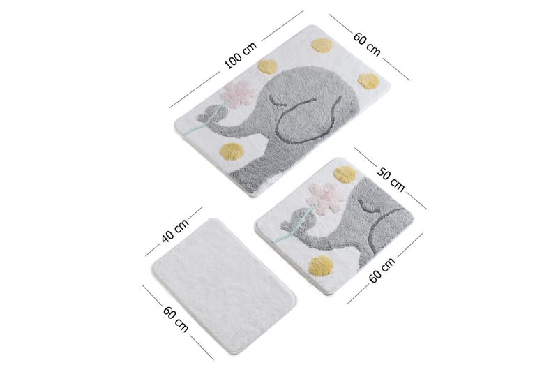 Chilai Home by Alessia Badematte Sett med 3 - Multi - Tekstiler & tepper - Baderomstekstiler