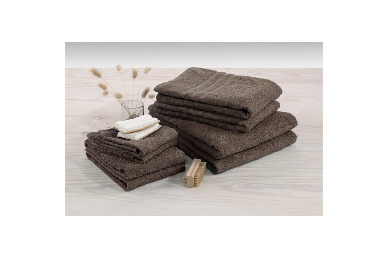 Dusjhåndkle Basic Frotté 65 x 130 cm - Brun - Tekstiler & tepper - Baderomstekstiler
