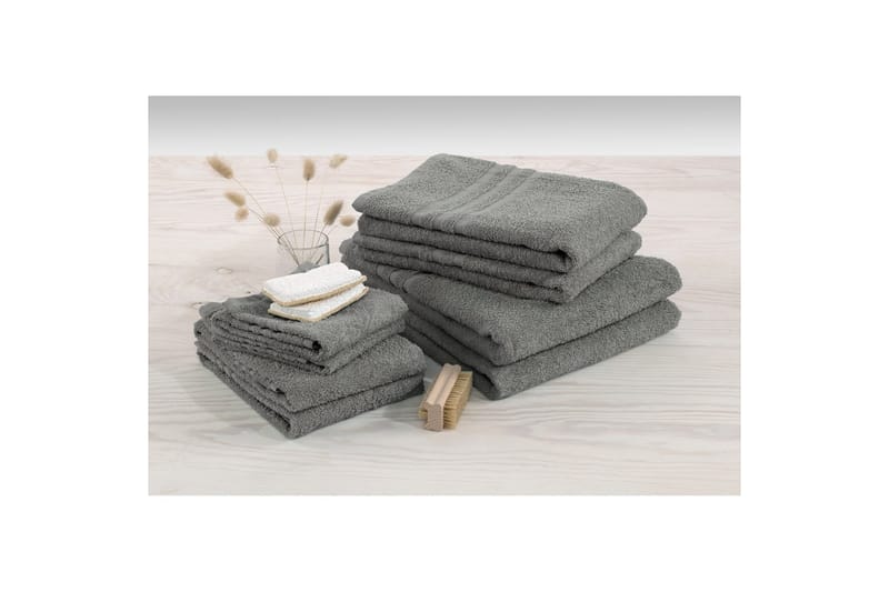 Dusjhåndkle Basic Frotté 65 x 130 cm - Grå - Tekstiler & tepper - Baderomstekstiler
