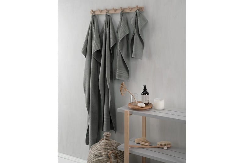 Dusjhåndkle Basic Frotté 65 x 130 cm - Grå - Tekstiler & tepper - Baderomstekstiler
