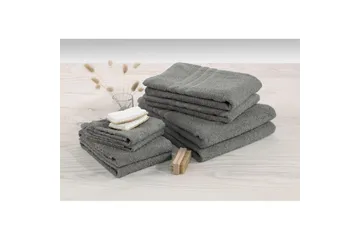 Dusjhåndkle Basic Frotté 65 x 130 cm - Grå - Tekstiler & tepper - Baderomstekstiler