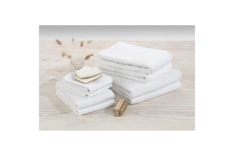Dusjhåndkle Basic Frotté 65 x 130 cm - Hvit - Tekstiler & tepper - Baderomstekstiler