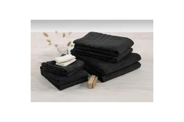 Dusjhåndkle Basic Frotté 65 x 130 cm - Svart - Tekstiler & tepper - Baderomstekstiler