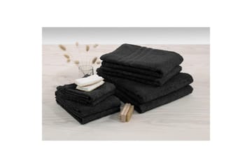 Dusjhåndkle Basic Frotté 65 x 130 cm - Svart - Tekstiler & tepper - Baderomstekstiler