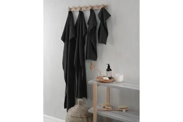 Dusjhåndkle Basic Frotté 65 x 130 cm - Svart - Tekstiler & tepper - Baderomstekstiler