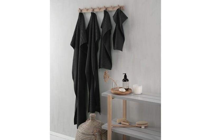 Dusjhåndkle Basic Frotté 65 x 130 cm - Svart - Tekstiler & tepper - Baderomstekstiler