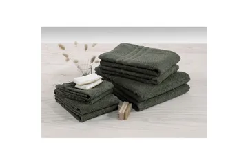 Gjesthåndkle Basic Frotté - Mørk grønn - Tekstiler & tepper - Baderomstekstiler