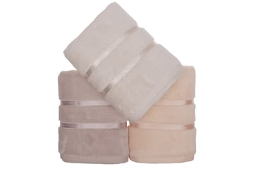 Ashburton Håndkle 3-pk - Lysegul/Lilla/Lakserose - Tekstiler & tepper - Baderomstekstiler - Håndklær