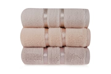 Ashburton Håndkle 3-pk - Lysegul/Lilla/Lakserose - Tekstiler & tepper - Baderomstekstiler - Håndklær