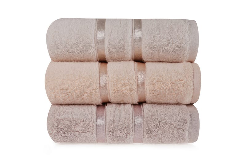 Ashburton Håndkle 3-pk - Lysegul/Lilla/Lakserose - Tekstiler & tepper - Baderomstekstiler - Håndklær