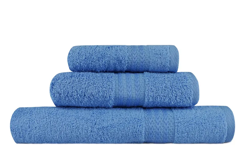 Hobby Håndkle Set om 3 - Blå - Tekstiler & tepper - Baderomstekstiler - Håndklær