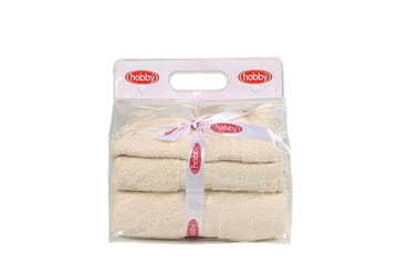 Hobby Håndkle Set om 3 - Creme - Tekstiler & tepper - Baderomstekstiler - Håndklær