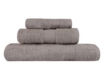 Hobby Håndkle Set om 3 - Grå - Tekstiler & tepper - Baderomstekstiler - Håndklær