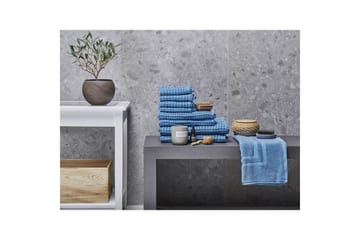 Håndkle Areora sett med 9 Blå - Blå - Tekstiler & tepper - Baderomstekstiler - Håndklær