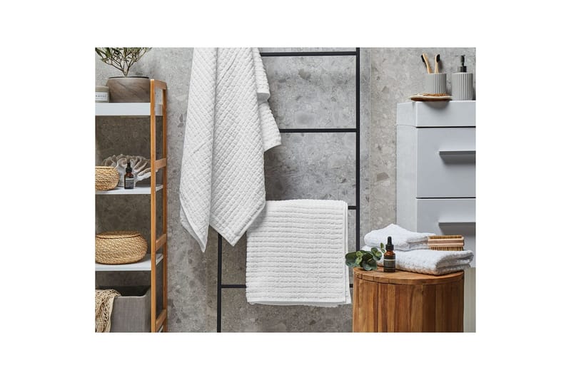 Håndkle Atai sett på 4 Hvit - Hvit - Tekstiler & tepper - Baderomstekstiler - Håndklær