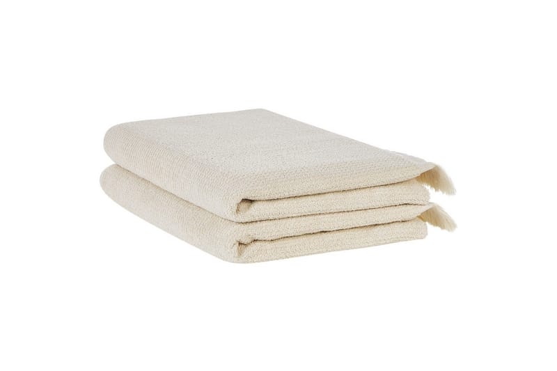 Håndkle Atiu sett på 2 Beige - Beige - Tekstiler & tepper - Baderomstekstiler