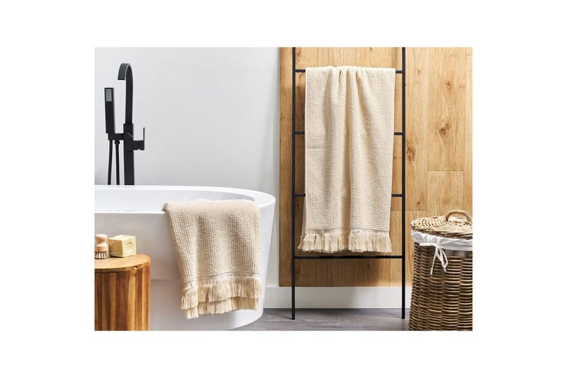 Håndkle Atiu sett på 2 Beige - Beige - Tekstiler & tepper - Baderomstekstiler