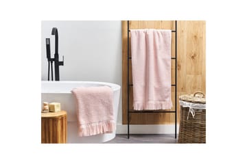 Håndkle Atiu sett på 2 Rosa - Rosa - Tekstiler & tepper - Baderomstekstiler