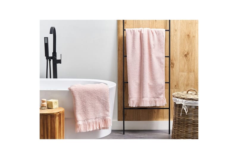 Håndkle Atiu sett på 2 Rosa - Rosa - Tekstiler & tepper - Baderomstekstiler