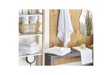 Håndkle Atiu sett på 9 Hvit - Hvit - Tekstiler & tepper - Baderomstekstiler - Håndklær