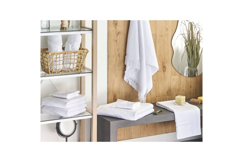 Håndkle Atiu sett på 9 Hvit - Hvit - Tekstiler & tepper - Baderomstekstiler - Håndklær