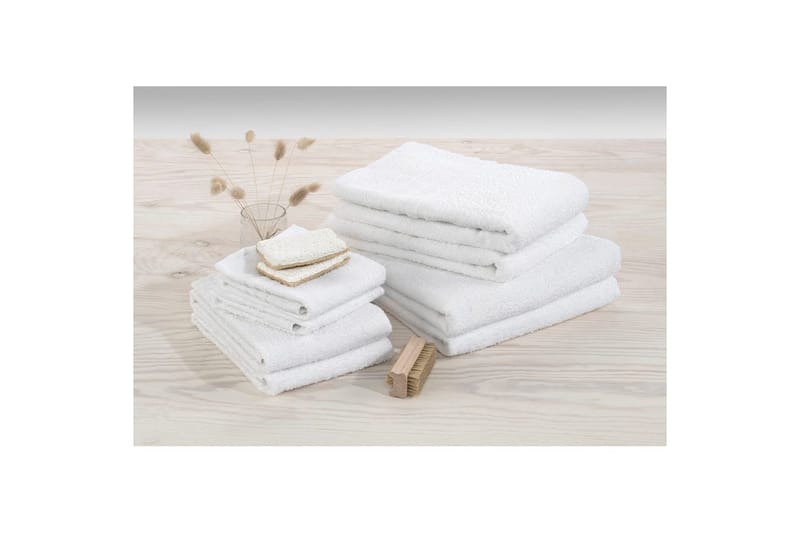 Håndkle Basic Frotté - Hvit - Tekstiler & tepper - Baderomstekstiler
