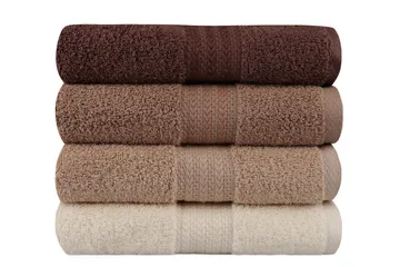 Håndkle Hobby 50x90 cm 4-pk - Creme/Beige/Brun - Tekstiler & tepper - Baderomstekstiler