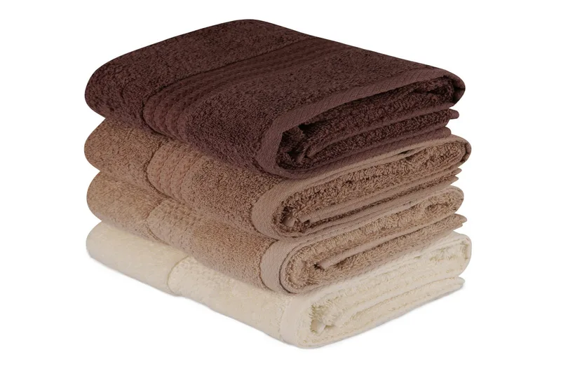 Håndkle Hobby 50x90 cm 4-pk, Creme/Beige/Brun