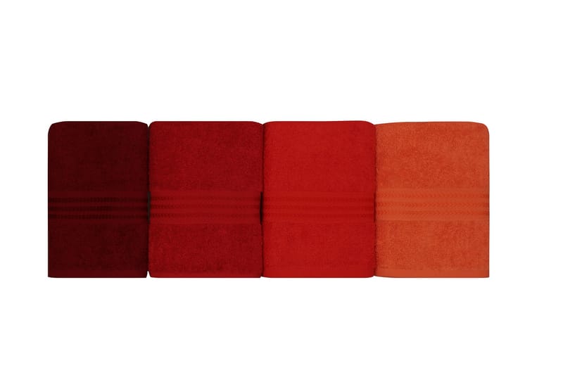 Håndkle Hobby 50x90 cm 4-pk - Oransje/Rød/Rosa - Baderomstekstiler - Håndklær